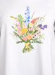 T-shirt i ekologisk bomull med blommigt tryck, B. White w. Flower, Packshot image number 2