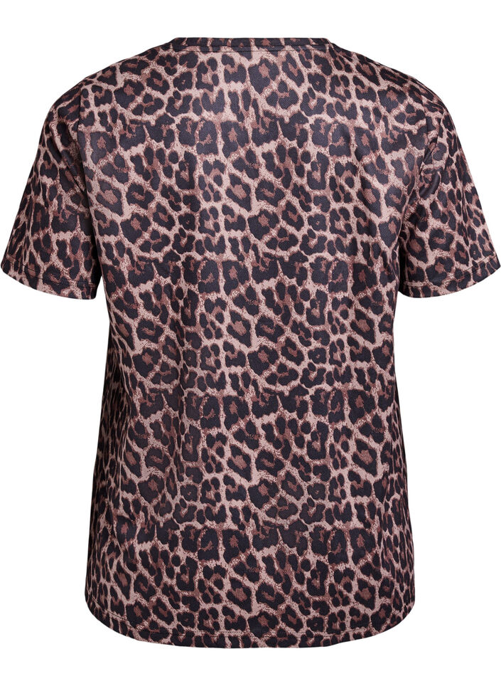 FLASH - T-shirt med leopardmönster, Brun, Packshot image number 1