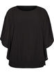 Blus i chiffong med ballongeffekt, Svart, Packshot image number 0