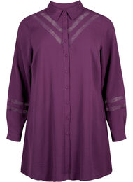 Långskjorta med spetsdetaljer, Deep Purple