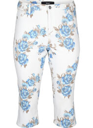 Amy caprijeans med hög midja och blommönster, White B.AOP