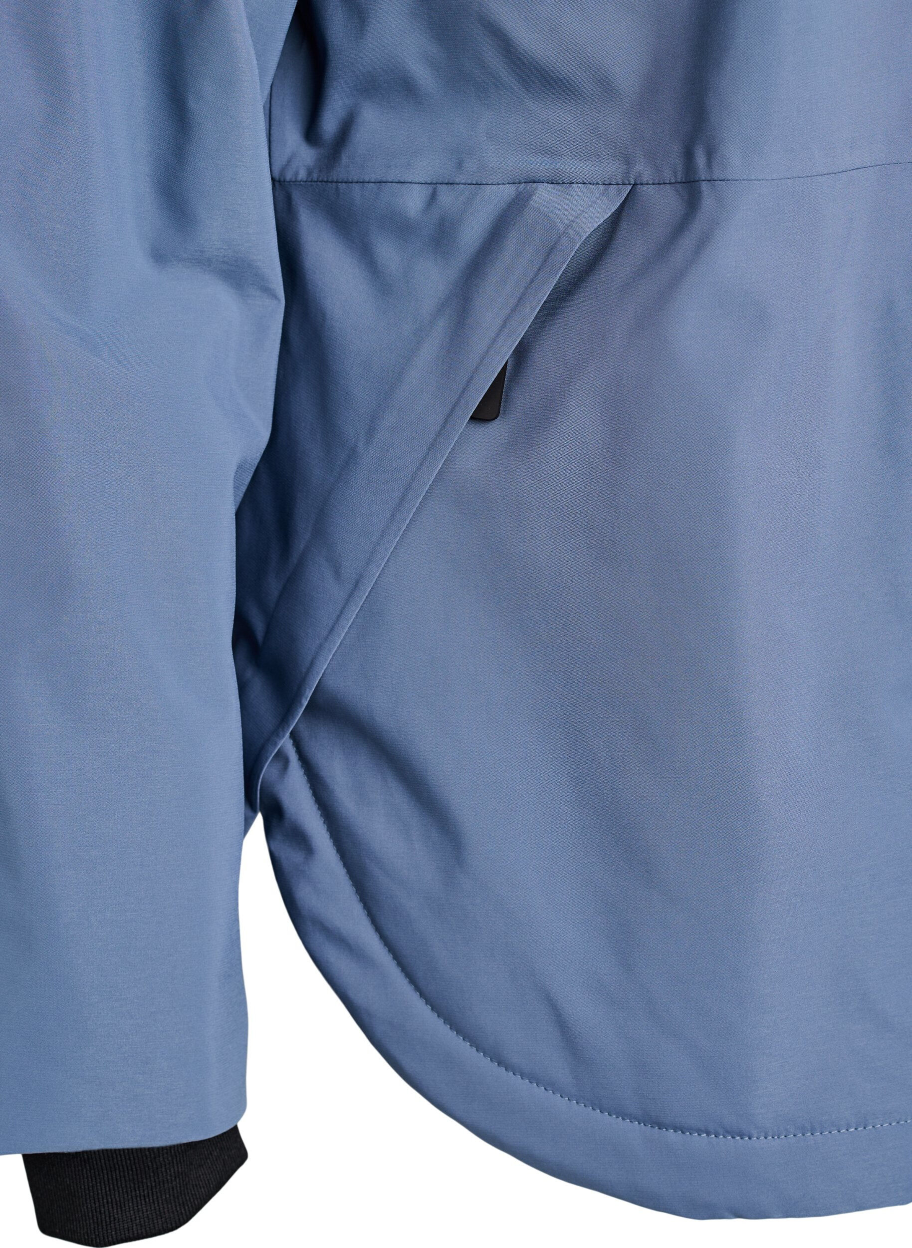 Zizzi Funktionell kort vinterjacka med huva, Bl&aring;, Packshot image number 3