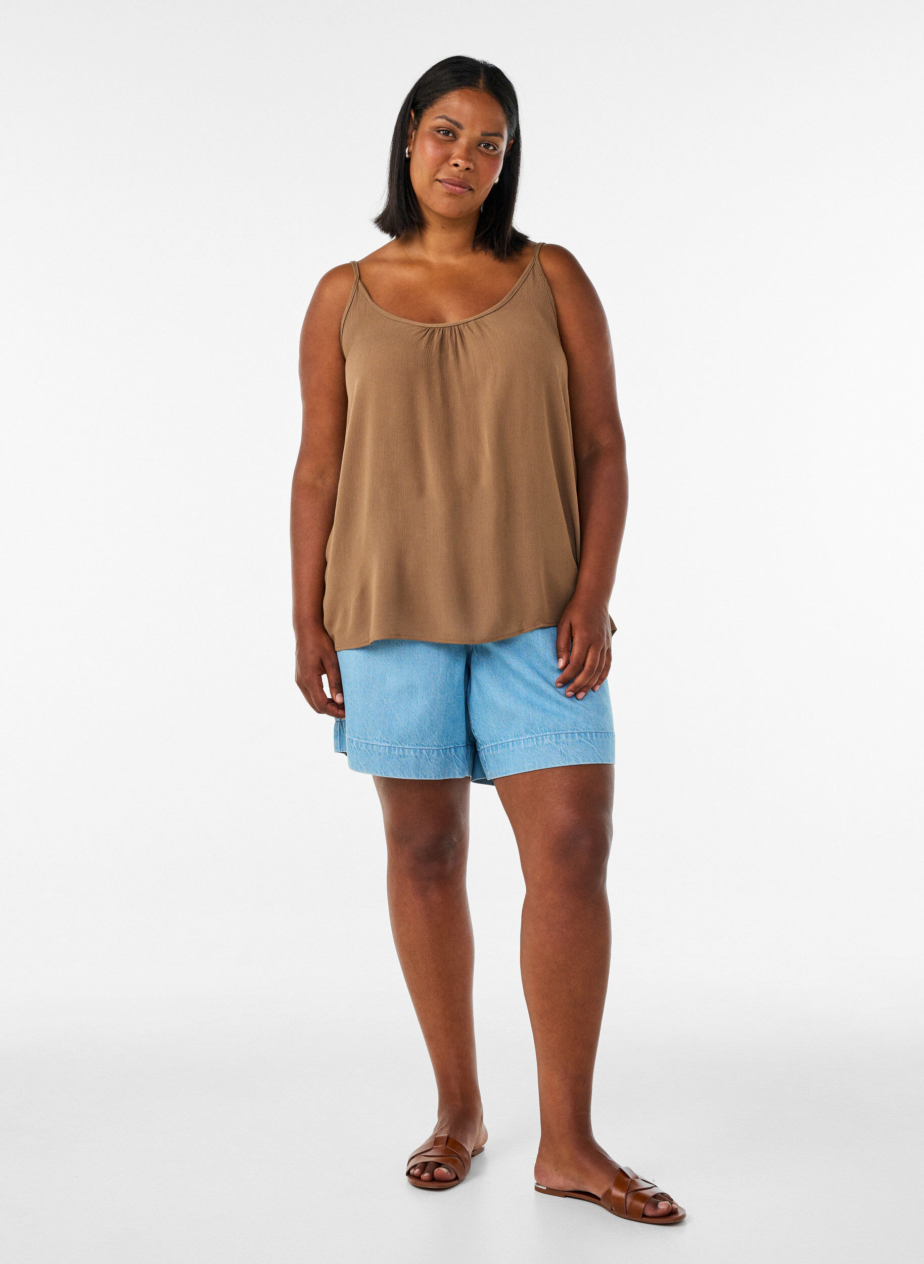 ZizziLinne i viskos, Brun, Model image number 1