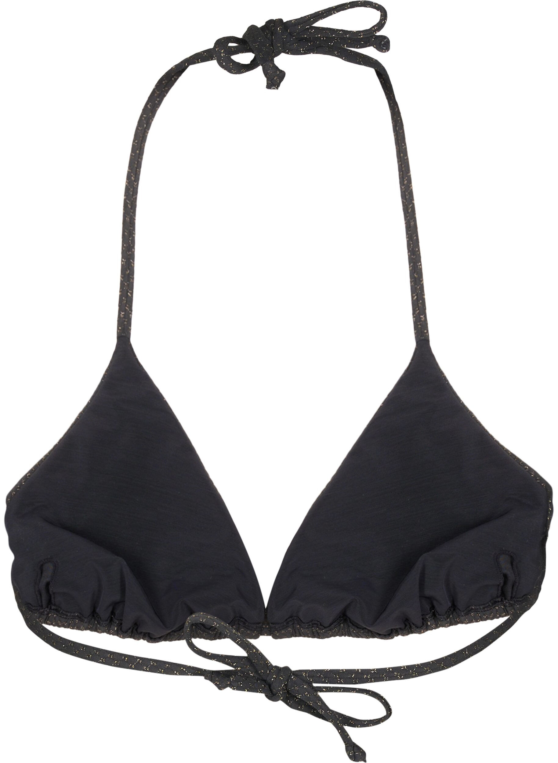 Zizzi Triangelbikinitopp med glitter, Svart, Packshot image number 1
