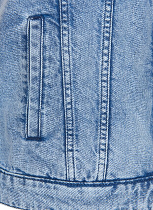Denimväst med fickor och broderi, Blue Denim Washed, Packshot image number 3