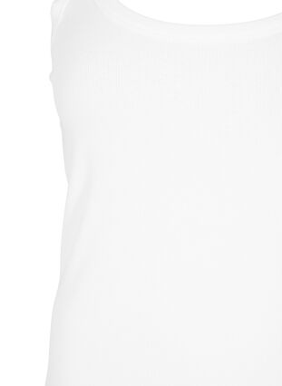 Ribbad topp i bomull , Bright White, Packshot image number 2