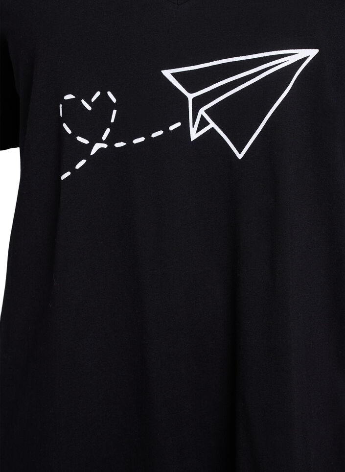 Nattlinne i ekologisk bomull med v-ringning, , Packshot image number 2