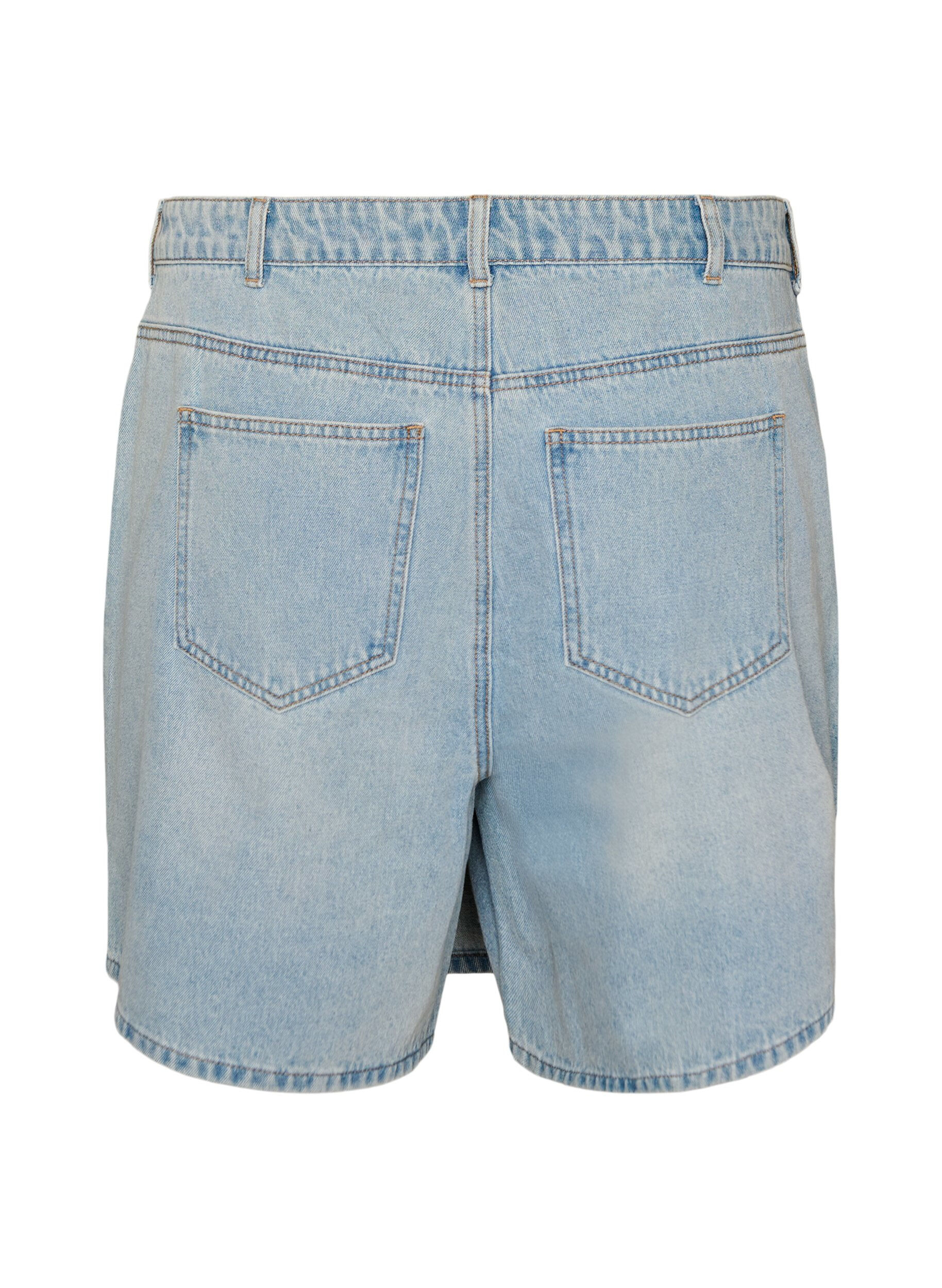 ZizziDenimskorts med omlotteffekt och h&ouml;g midja, Bl&aring;, Packshot image number 1
