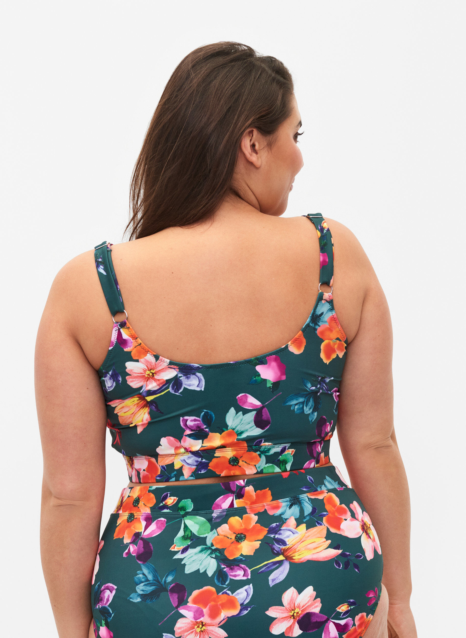 Zizzi Bikinitopp med tryck och justerbara axelband, Meave Print, Model image number 1