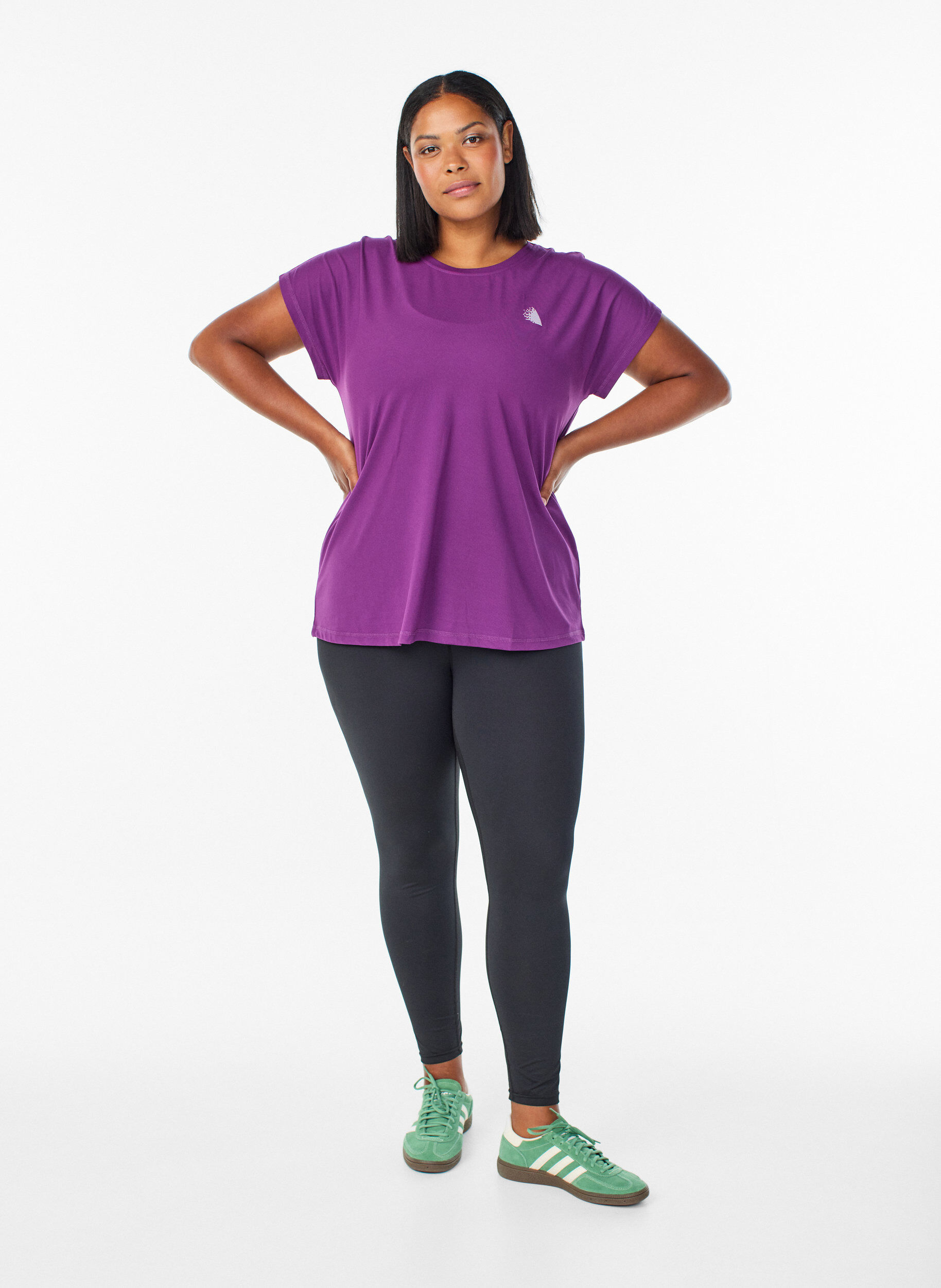ZizziEnf&auml;rgad tr&auml;nings-T-shirt, Lila, Model image number 1