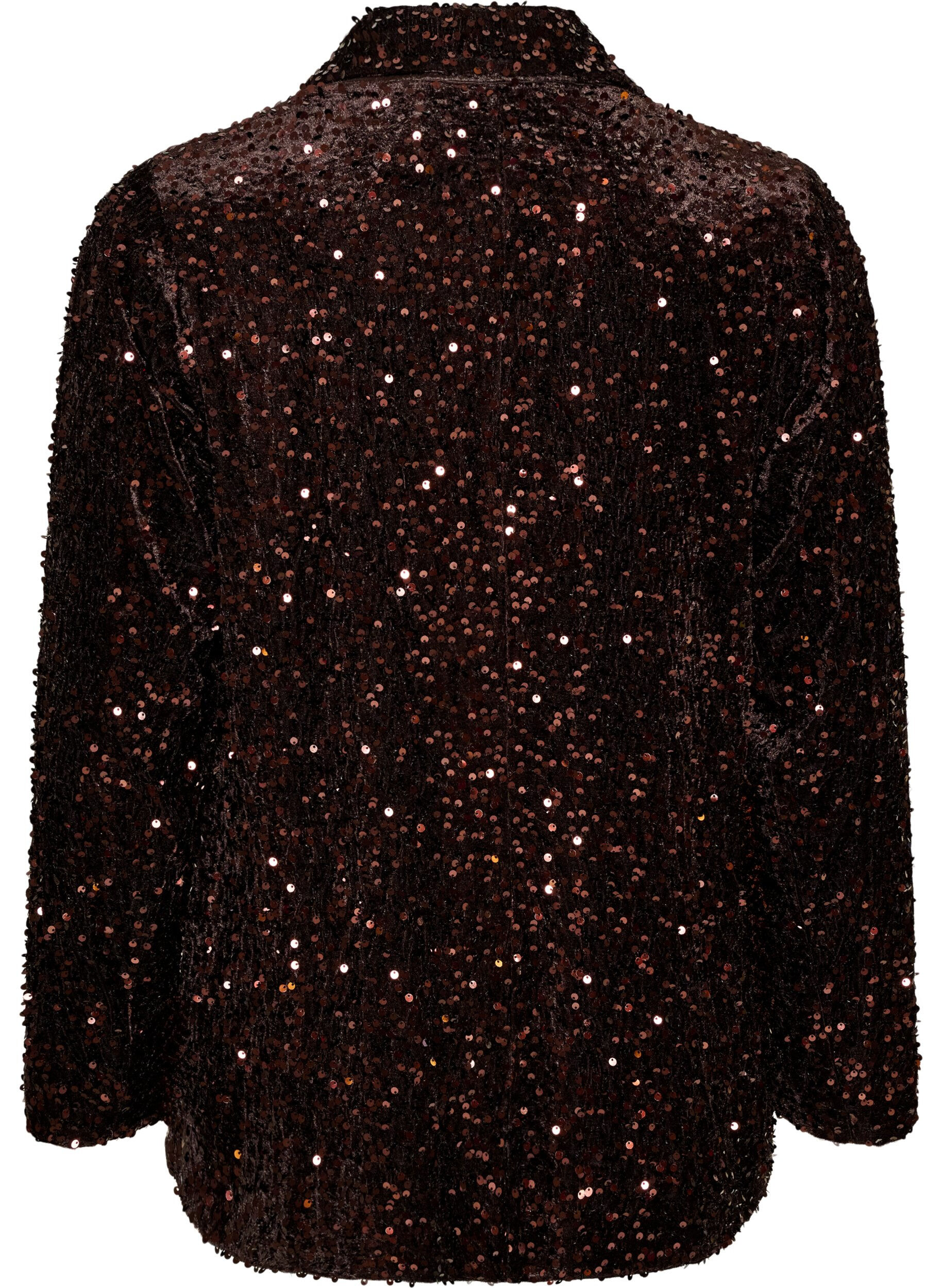 ZizziBlazer med paljetter, Brun, Packshot image number 1