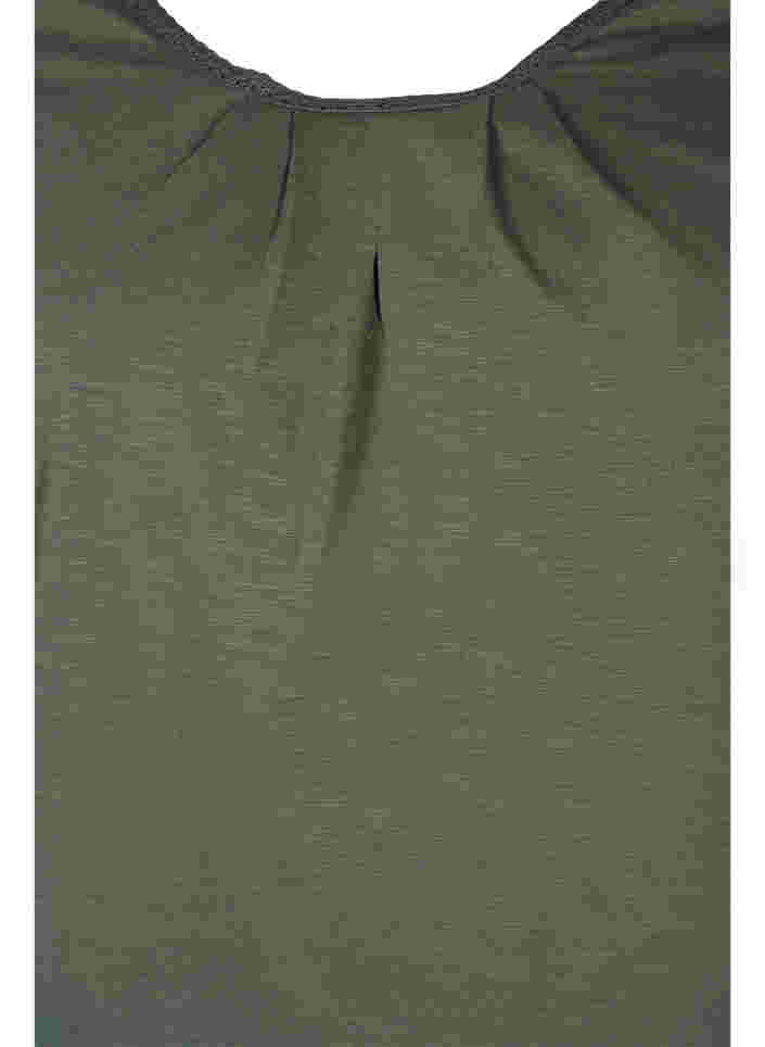 Bomullsblus med 3/4-ärmar, Thyme, Packshot image number 2