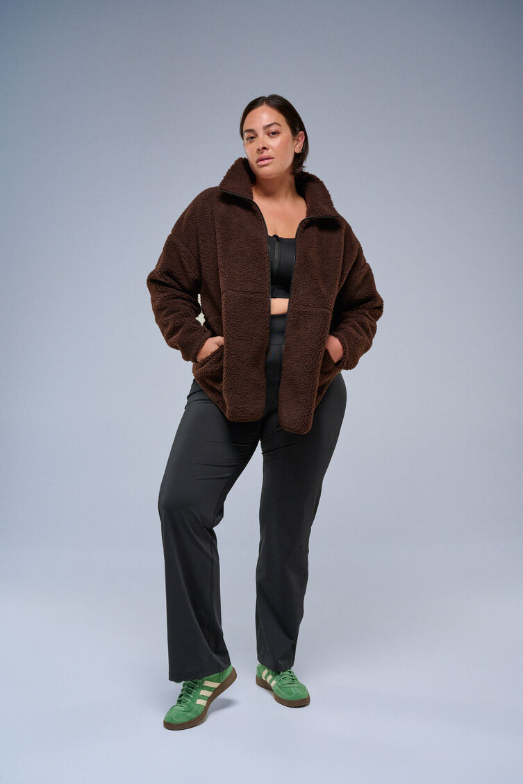 Fleecejacka i brunt, , Model