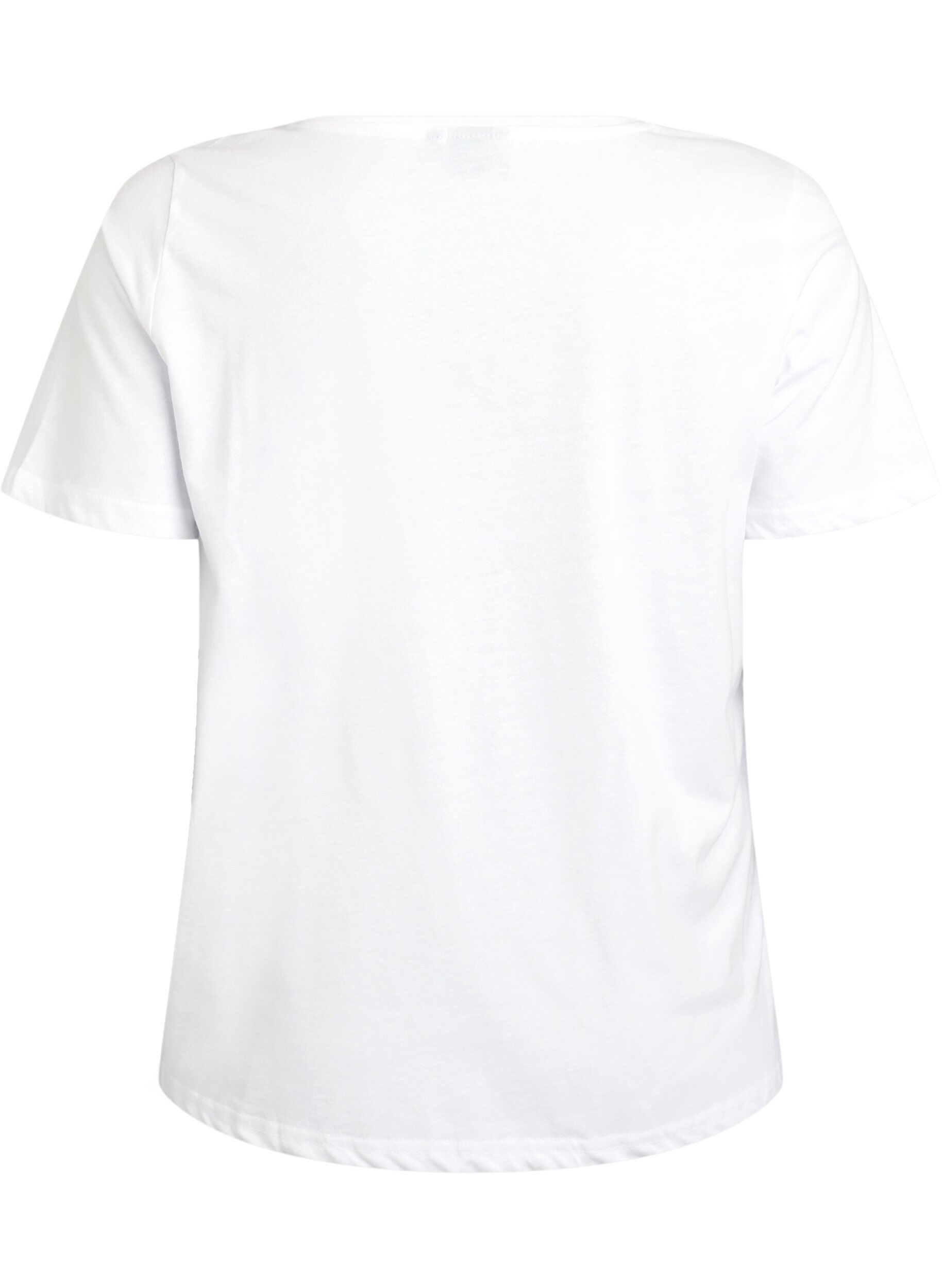Zizzi FLASH - T-shirt med tryck, Vit, Packshot image number 1