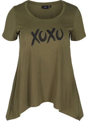 A-linjeformad t-shirt i bomull, Ivy Green XOXO, Packshot image number 0