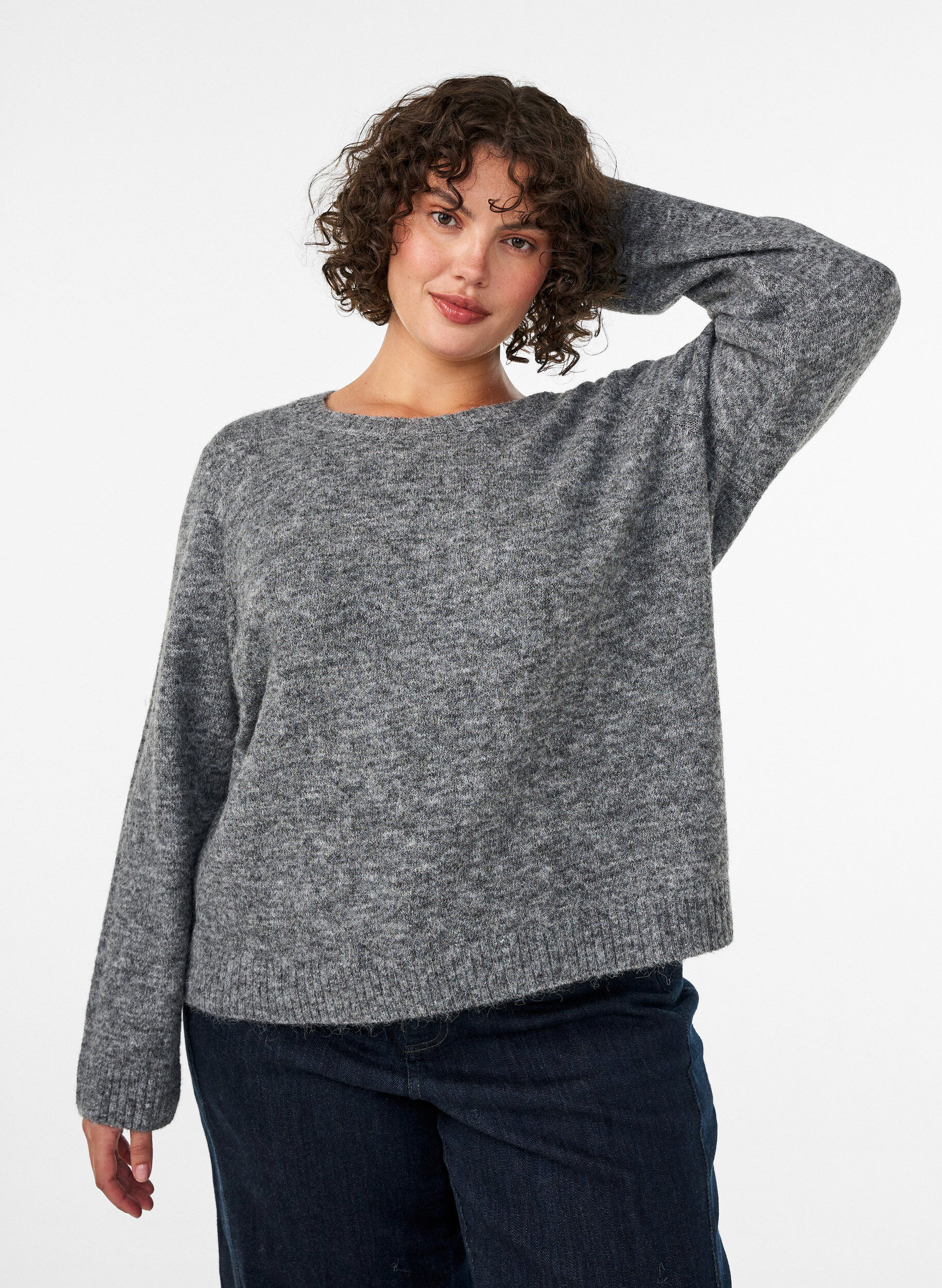 ZizziL&ouml;s rundhalsad tr&ouml;ja, Gr&aring;, Model image number 0