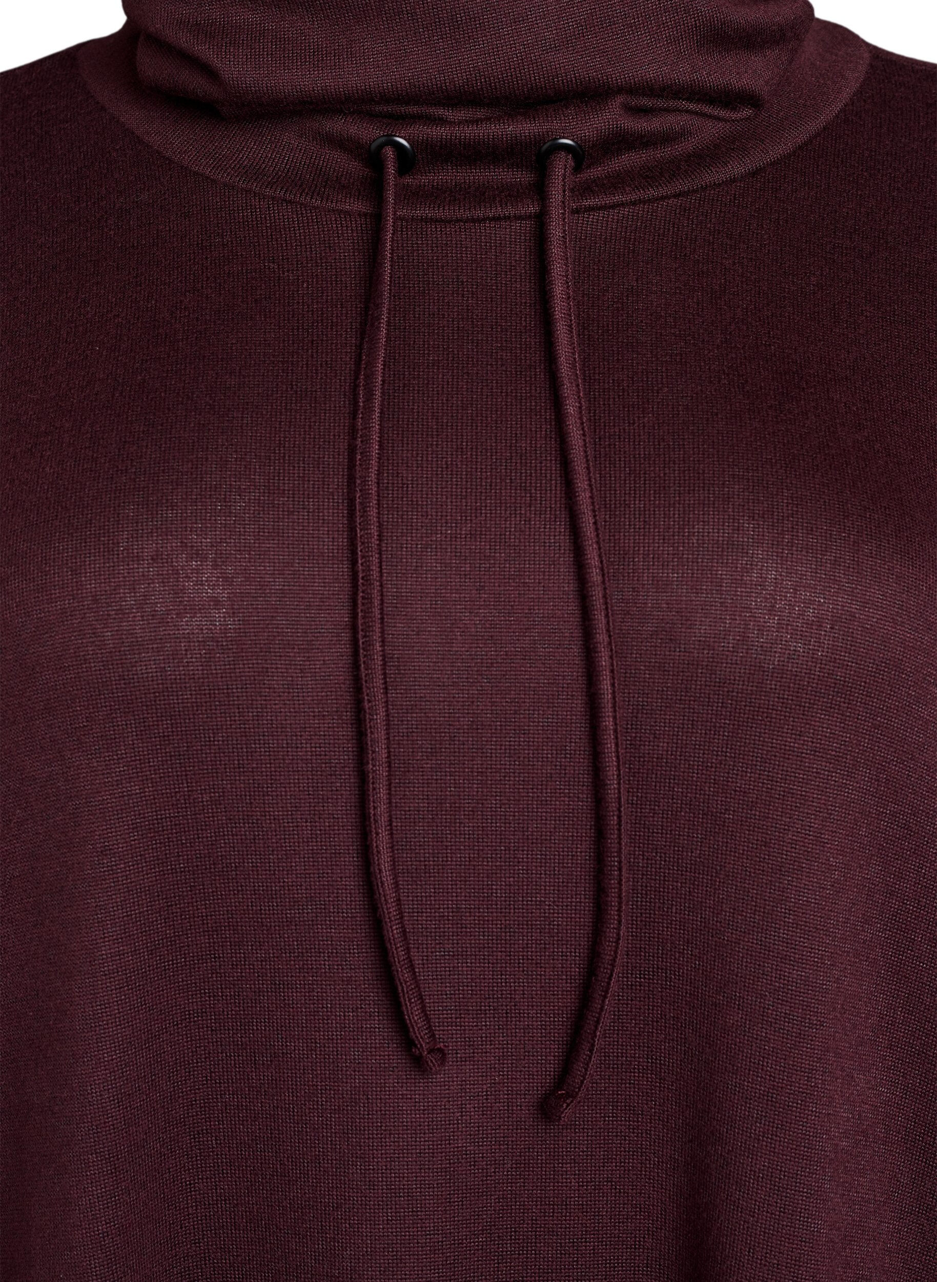 Zizzi Jerseykl&auml;nning med h&ouml;g hals och fickor, R&ouml;d, Packshot image number 2