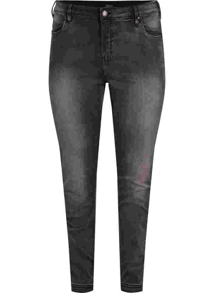 Slim fit Emily jeans med normalhög midja, Dark Grey Denim, Packshot image number 0
