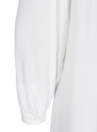 Lång skjorta med lätta puffärmar, Bright White, Packshot image number 3