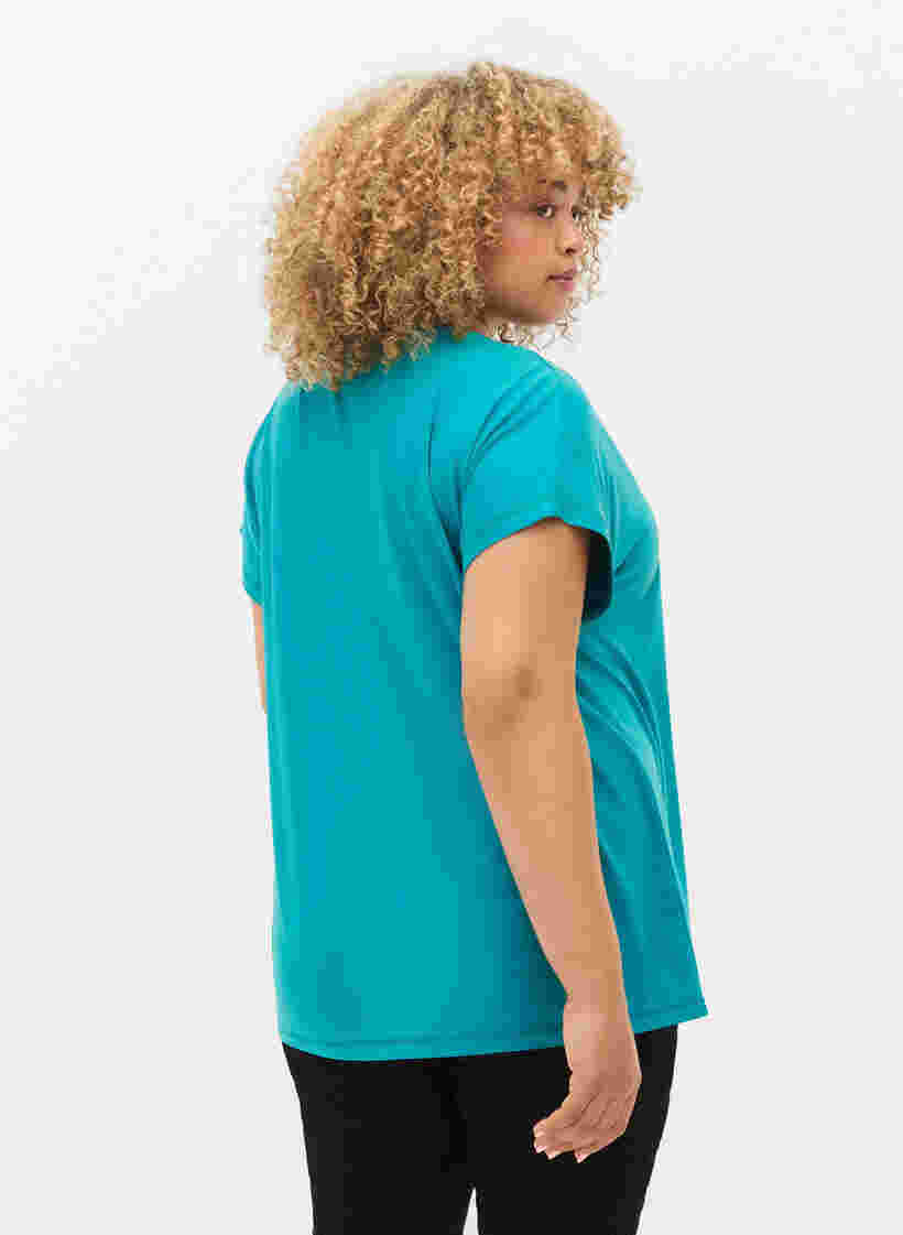 Kortärmad t-shirt för träning, Deep Peacock Blue, Model image number 1