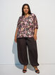 Blus i viskos med v-ringning, Rosa, Model image number 1
