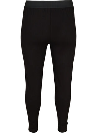Croppade leggings med slits, Black, Packshot image number 1
