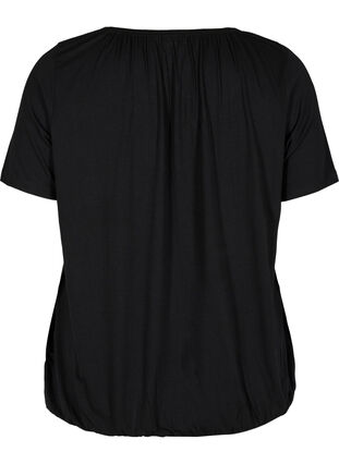 T-shirt i viskos med resår, Black, Packshot image number 1