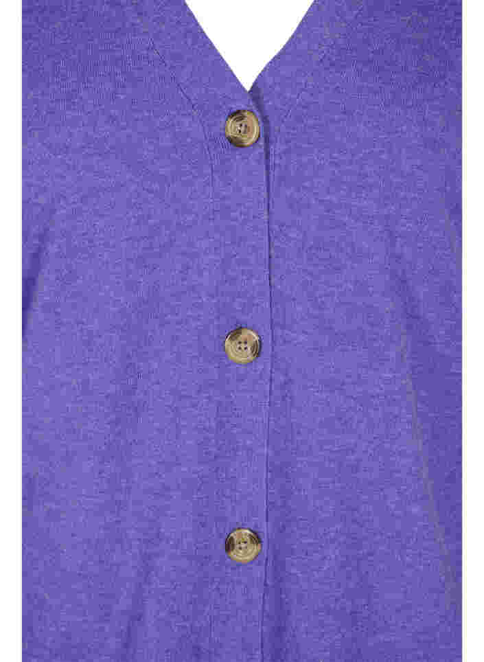 Stickad kofta med knappöppning, Purple Opulence Mel., Packshot image number 2
