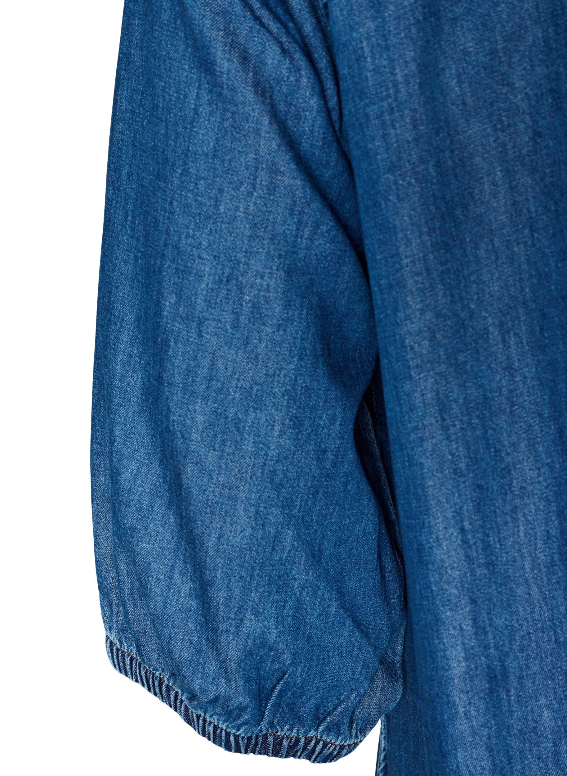 ZizziMaxikl&auml;nning i denim med volangv&aring;der, Bl&aring;, Packshot image number 3