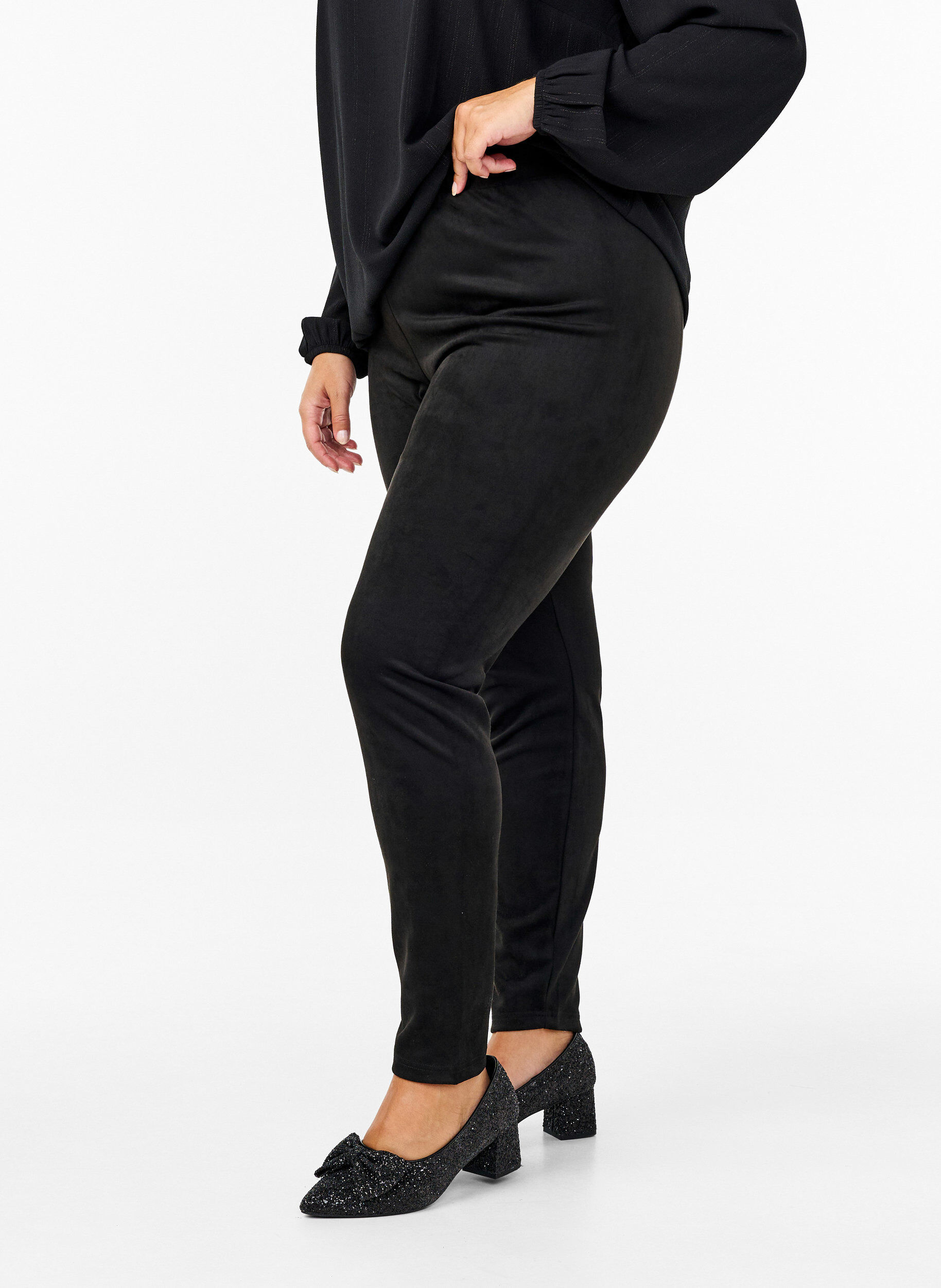 ZizziLeggings i mockaimitation, Black, Model image number 0