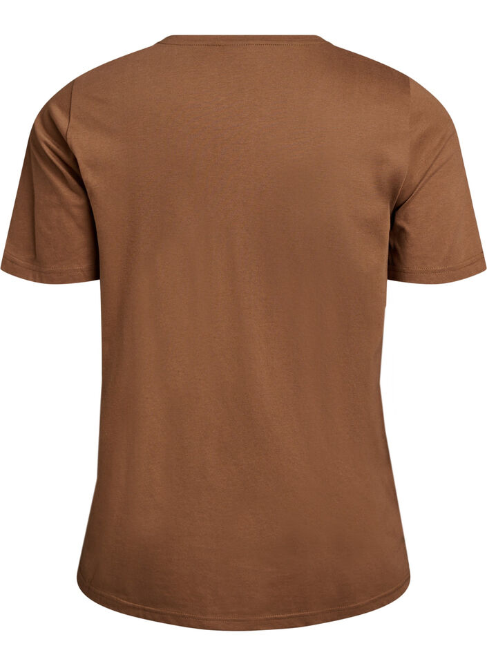 T-shirt med tryck, Brun, Packshot image number 1