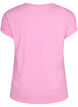 Kort&auml;rmad t-shirt i bomullsmix, Rosa, Packshot image number 1