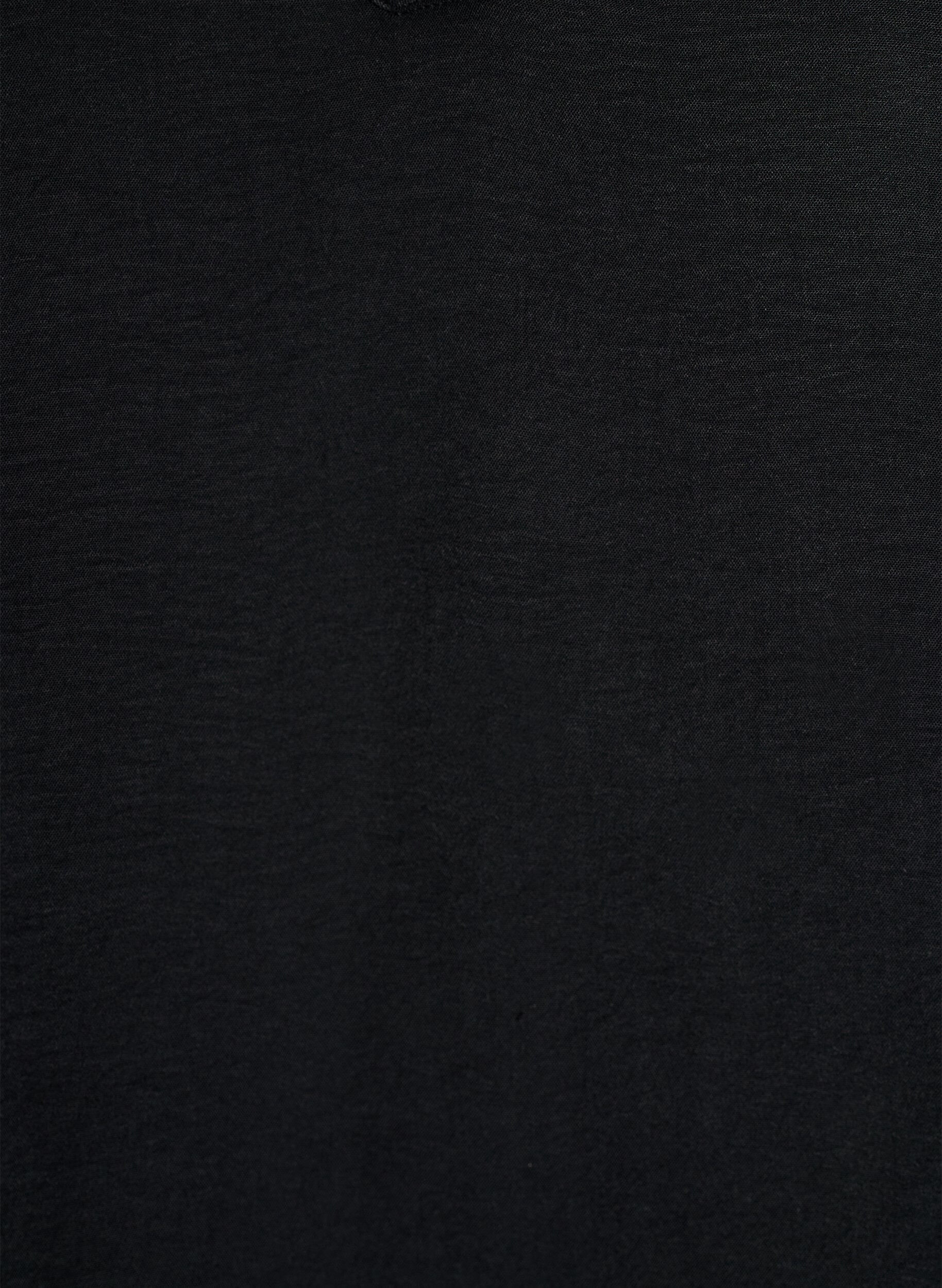 Zizzi Blus med smockade manschetter och v-ringning, Svart, Packshot image number 2