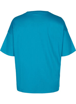 Kortärmad t-shirt i bomull, Fjord Blue, Packshot image number 1