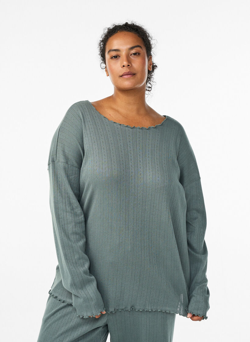 Nattlinne i ekologisk bomull, Grön, Model image number 0