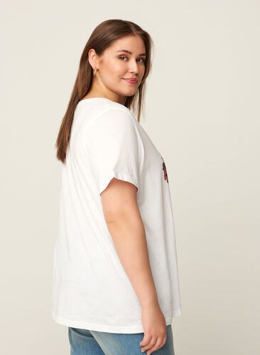 T-shirt med tryck, Bright White, Model image number 1