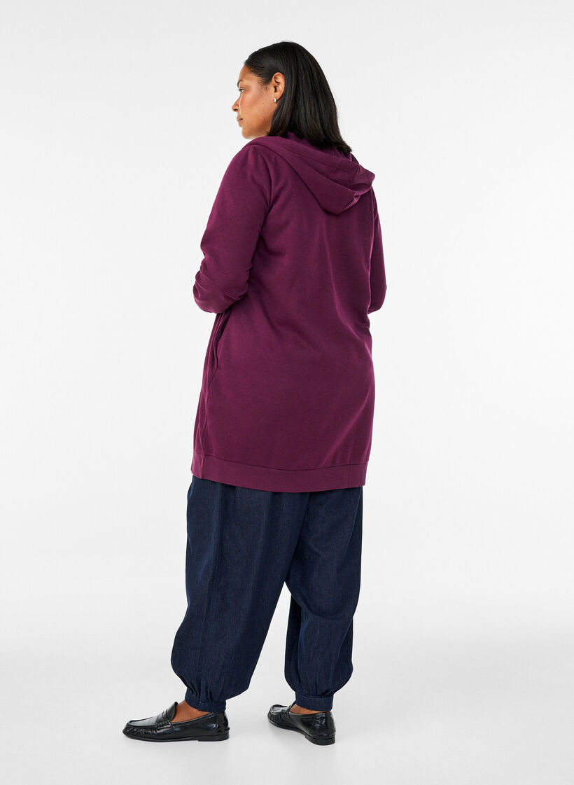 L&aring;ng huvtr&ouml;ja med dragkedja och fickor, Lila, Model image number 2