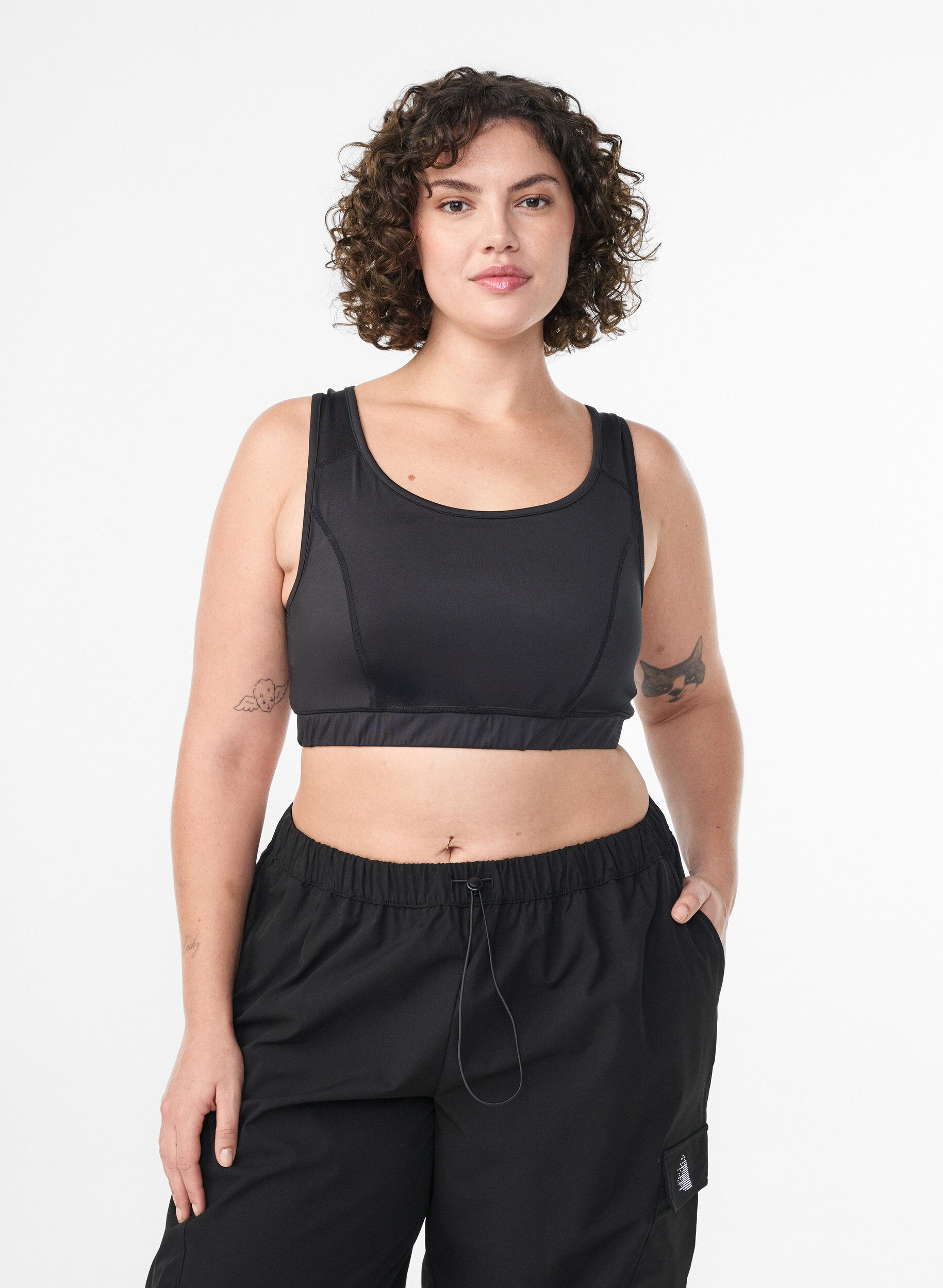Sport-BH med racerback, Svart, Model