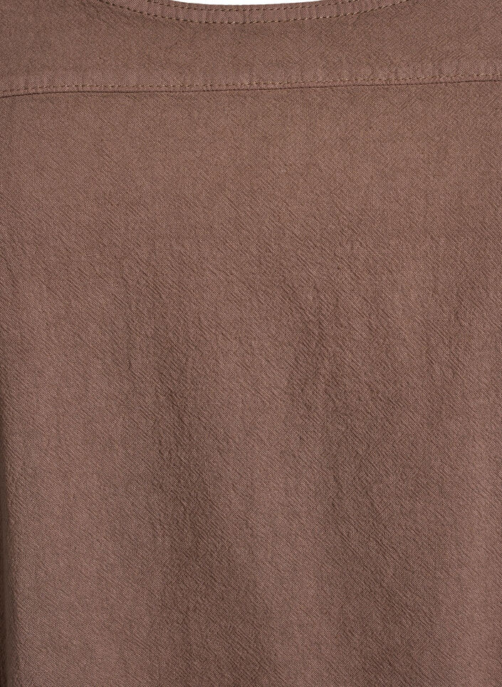 Kort&auml;rmad kl&auml;nning i bomull, Brun, Packshot image number 2