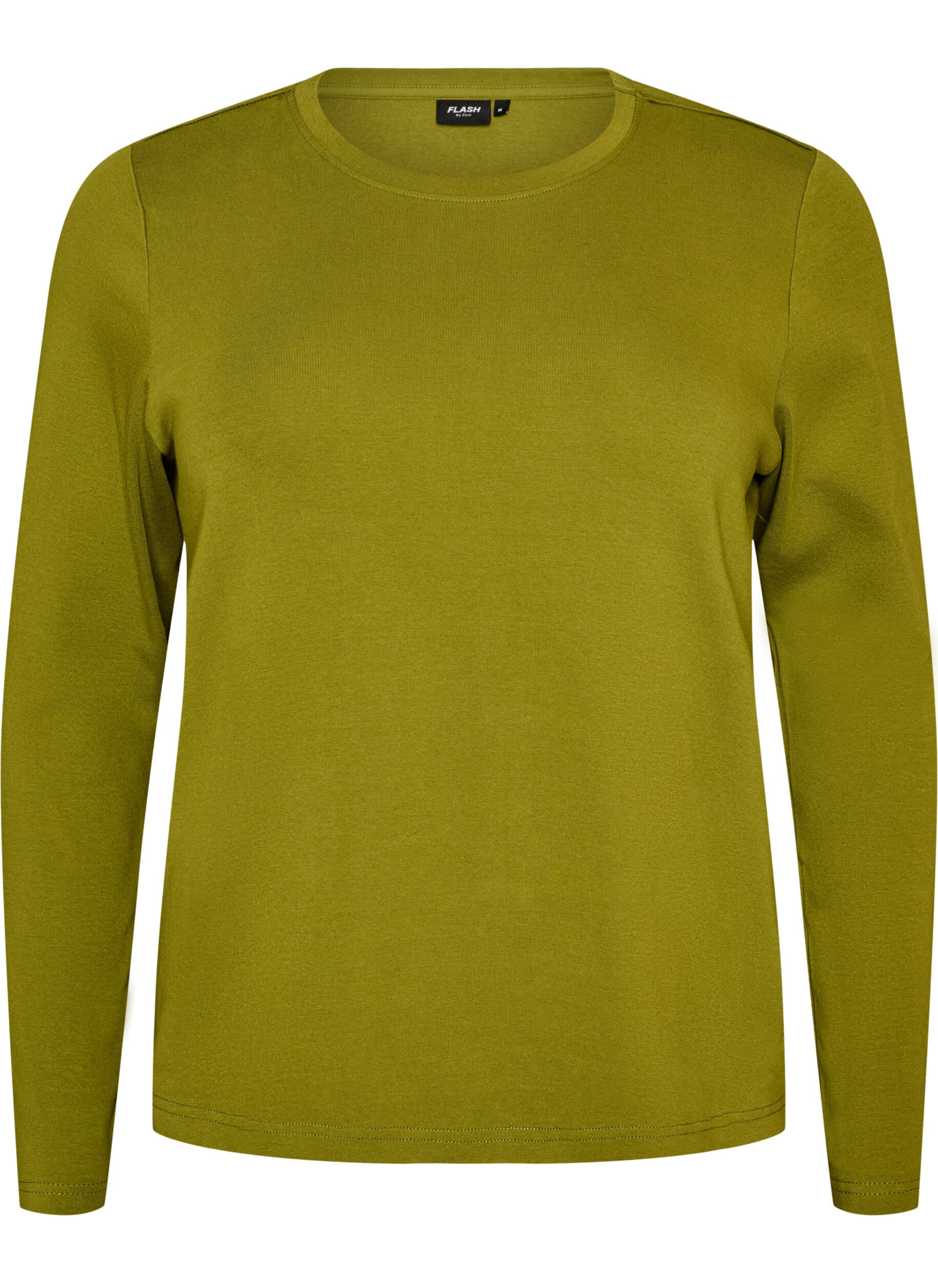 ZizziL&aring;ng&auml;rmad bas-T-shirt med rund hals, Gr&ouml;n, Packshot image number 0