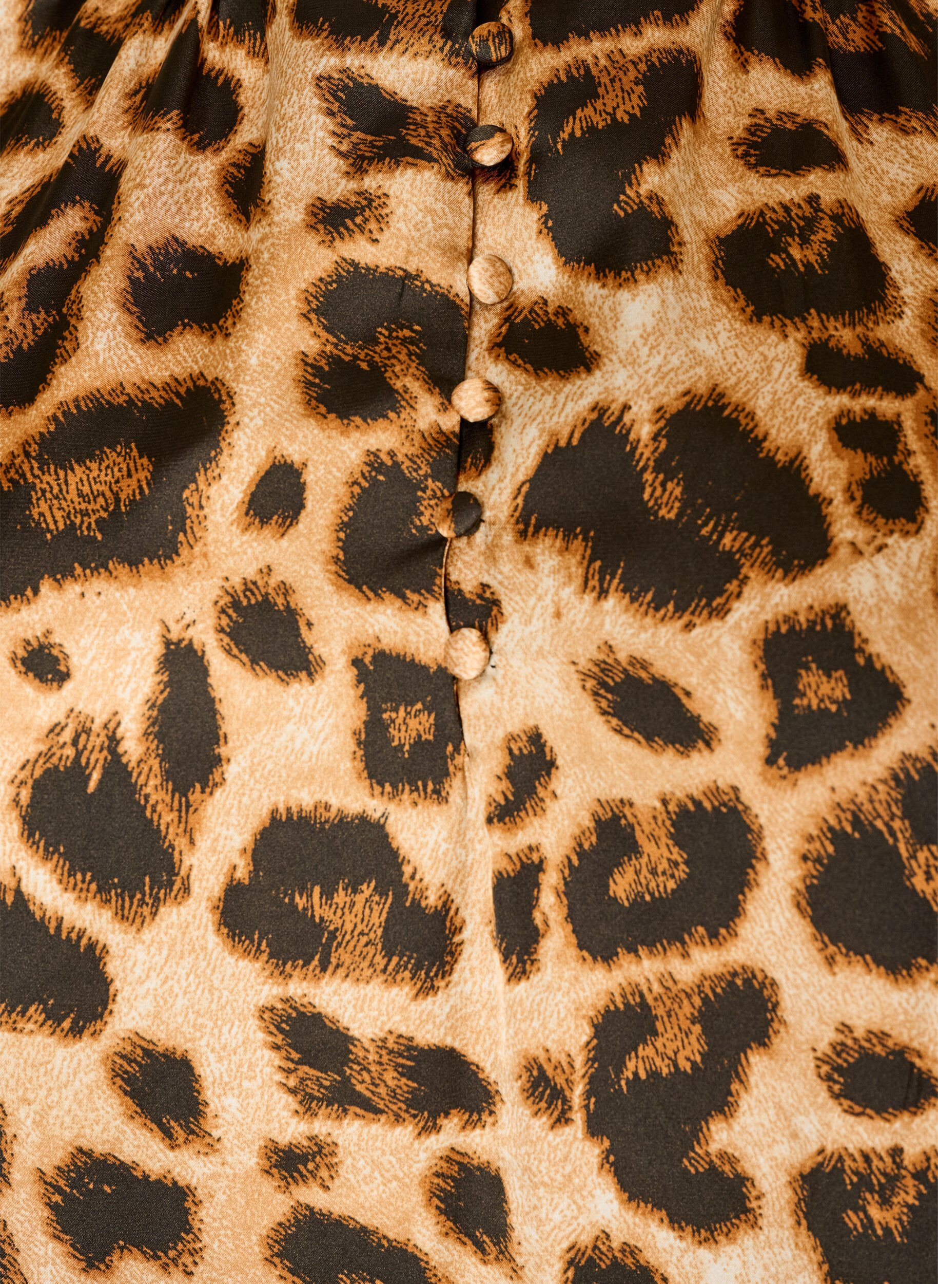 ZizziKl&auml;nning med leopardm&ouml;nster och volangdetaljer, Brun, Packshot image number 2