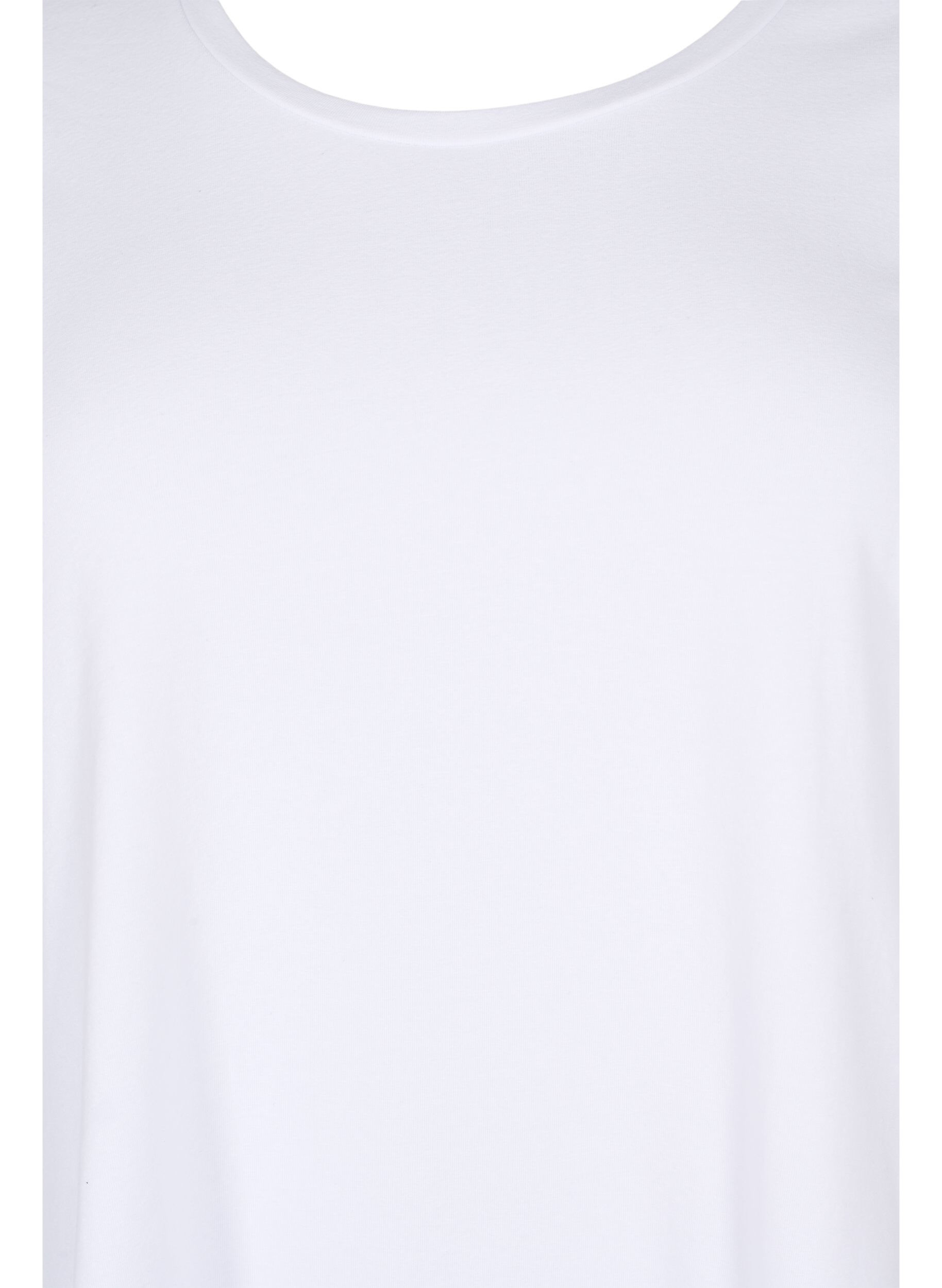 ZizziBomullstr&ouml;ja med 3/4-&auml;rmar, Vit, Packshot image number 2