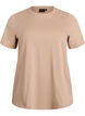 Enkel t-shirt i bomull med rund halsringning, Beige, Packshot image number 0