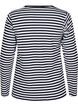 Randig blus med l&aring;nga &auml;rmar, Svart, Packshot image number 1