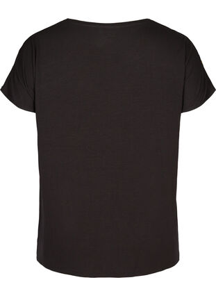 Kortärmad t-shirt med paljetter, Black, Packshot image number 1