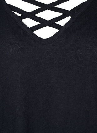 Kampanjvara – Långärmad viskostopp med v-ringning, Black, Packshot image number 2