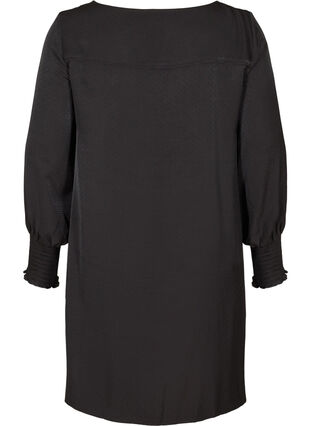 Långärmad tunika med smock, Black, Packshot image number 1