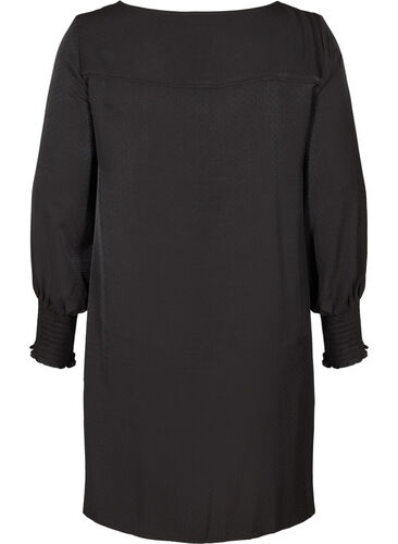 Långärmad tunika med smock, Black, Packshot image number 1