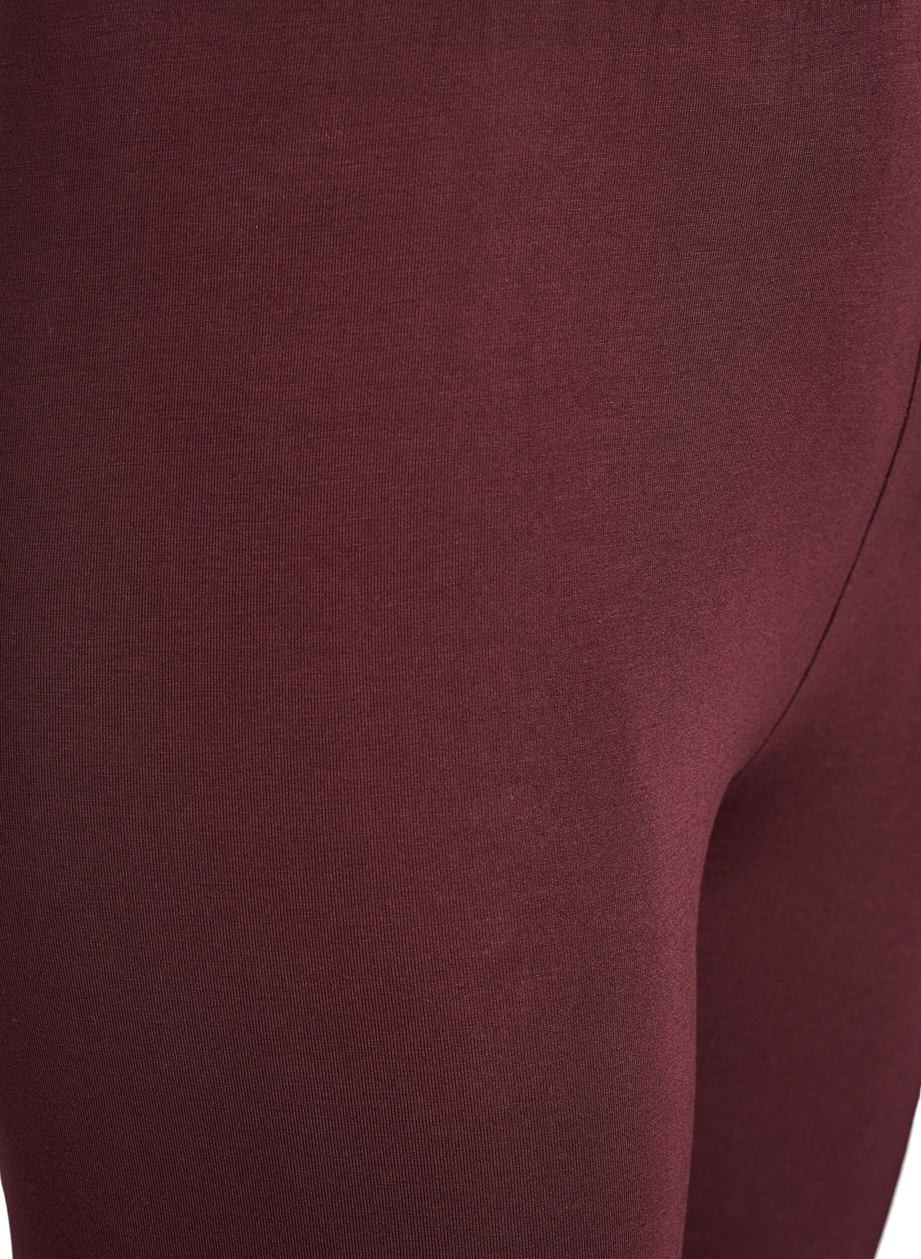 ZizziBasic leggings i viskos, M&ouml;rk Bordeaux, Packshot image number 2