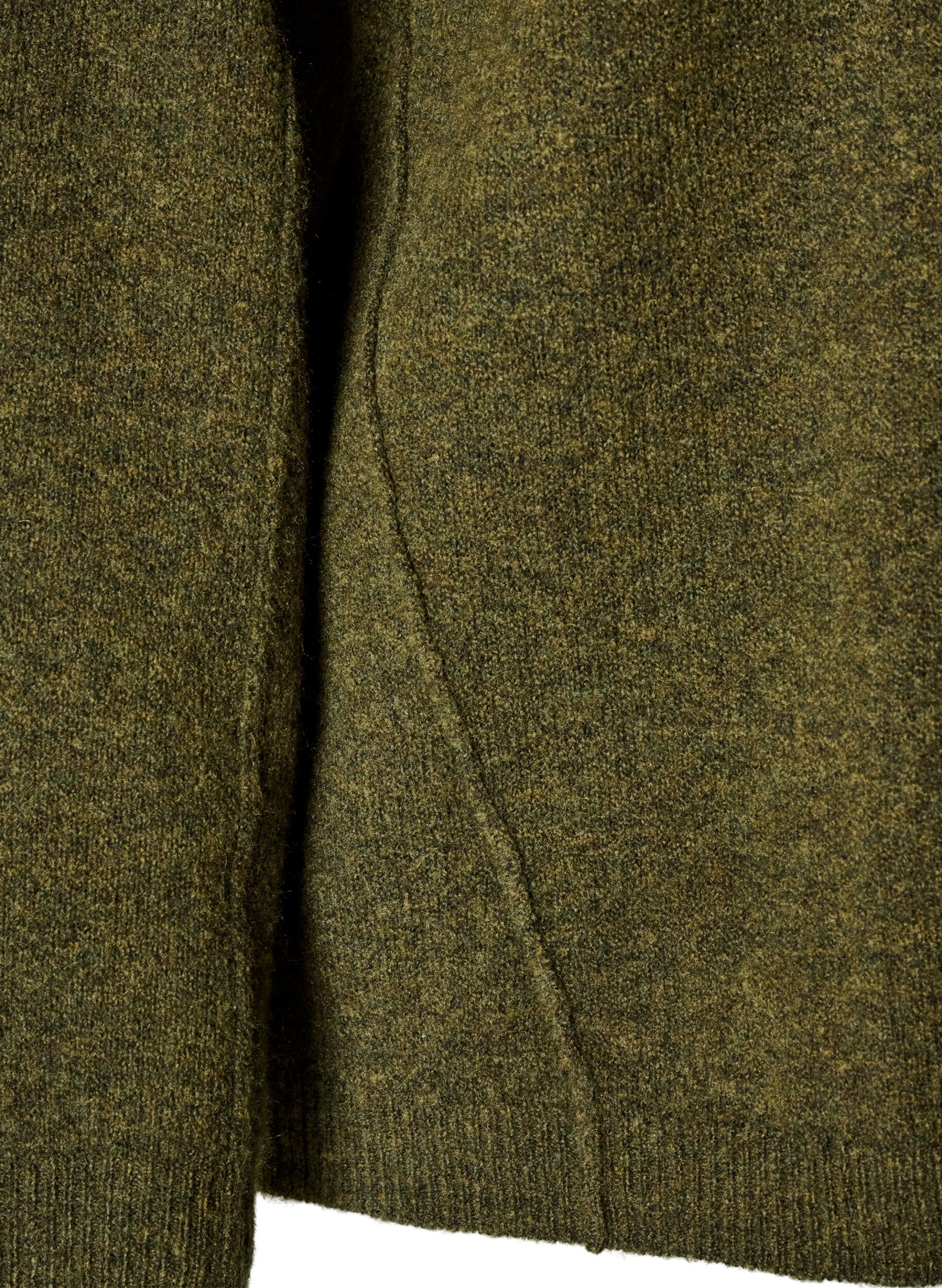 ZizziL&ouml;st stickad tr&ouml;ja med framtr&auml;dande s&ouml;mmar, Gr&ouml;n, Packshot image number 3